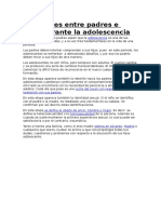 Relaciones Entre Padres e Hijos Durante La Adolescencia