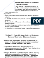 Module 8 - : Control Systems: Review of Electronics Goals & Objectives