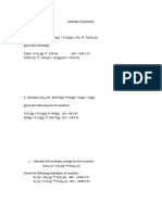 NSC-133 Enthalpy Worksheet