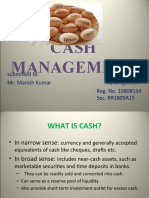 Cash Management Varun 10808154 Project On