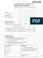 Windscreen Report Claim Form