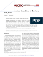 Thermal Evaporation Deposition of Few-Layer Mos Films: Abstract