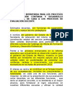 Discurso de Bienvenida para Los Procesos de Formación Continua