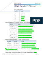 Answer Sheet For 7.1.2.9 Lab - Converting IPv4 Addresses To Binary