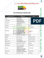 Nicknames of Indian Cities PDF