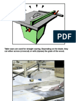 Table Saws Are Used For Straight Sawing. Depending On The Blade, They Cut Either Across (Crosscut) or With (Ripsaw) The Grain of The Wood