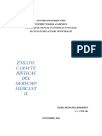 Ensayo Características Del Derecho Mercantil