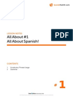 All About #1 All About Spanish!: Lesson Notes