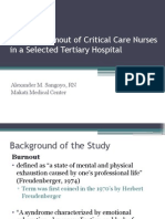 Burnout Levels of Critical Care Nurses