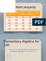 Edu 214 Act Math Jeopardy