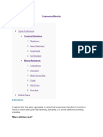 Admixtures Types of Admixtures: Engineering Materials