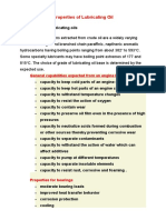 Properties of Lubricating Oil