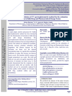 Development and Validation of UV Spectrophotometric Method For The Estimation of Curcumin in Bulk Drug and Pharmaceutical Dosage Forms