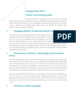 Science and Technology Policy 2013