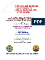 A Study On Online Trading: Karvy Stock Broking LTD, Hyderabad