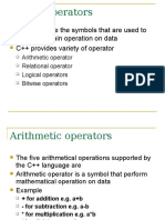 Operators: Operators Are The Symbols That Are Used To Perform Certain Operation On Data C++ Provides Variety of Operator