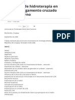 Aplicación de Hidroterapia en Plastia de Ligamento Cruzado Anteroexterno Rodilla