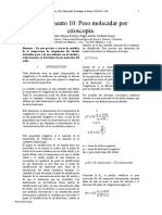 Determinación Del Peso Molar Por Crioscopía