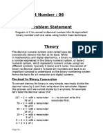 Decimal Binary C Programming Using Switch