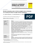 Revisión Sistemática Sobre El Efecto Analgésico de La Crioterapia en El Manejo Del Dolor de Origen Músculo Esquelético