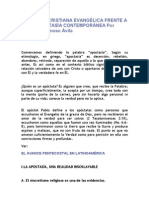 LA IGLESIA CRISTIANA EVANGÉLICA FRENTE A LA APOSTASÍA CONTEMPORÁNEA Por Álvaro Donoso Ávila