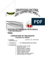 LIXIVIACION DE MALAQUITA CuCO3