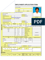 Employment Application Form: SC ST DT NT SBC OBC Gen - Cat