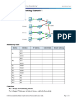 8.1.4.7 Packet Tracer - Subnetting Scenario 1