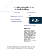 Riesgos Medio Ambientales de Los Aceites Industriales