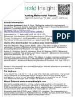 Behavioral Research in Management Accounting The Past, Present, and Future