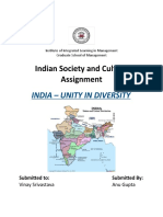 Indian Society and Culture Assignment: India - Unity in Diversity