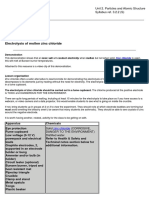 Electrolysis of Molten Zinc Chloride