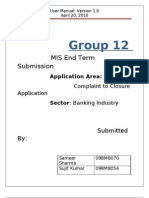 Group 12 - User Manual - Banking-Complaint To Closure Sytem