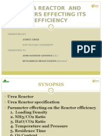 Urea 3 Reactor Efficiency and Optimum Parameters