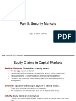 Part II: Security Markets