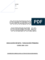 Concreción Curricular Ed. Infantil