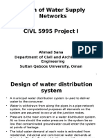 Design of Water Supply Networks CIVL 5995 Project I