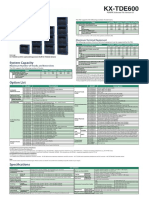 Panasonic KX TDE600 Spec Sheet