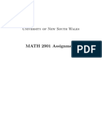 MATH 2901 Assignment: University of New South Wales