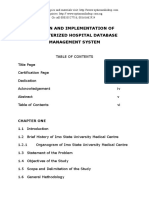 Design and Implementation of Computerized Hospital Database MNT System