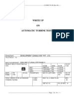 Write Up ON Automatic Turbine Tester: Consultant: Development Consultant Pvt. LTD