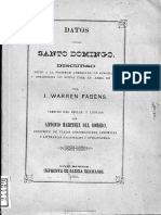 Warren Fabens - Datos Santo Domingo Discurso Sociedad Americana de Geografia y Estadistica Nueva York Abril 1862