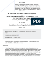 Dr. Patricia Schloesser v. The Kansas Department of Health and Environment and Stanley C. Grant, 991 F.2d 806, 10th Cir. (1993)