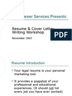 Law Career Services Presents:: Resume & Cover Letter Writing Workshop