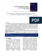 Translation Procedures in Span of Time - A Case Study On Newmark's Translation PDF