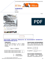 Fracciones Ejercicios Resueltos de Razonamiento Matemático Preuniversitario en PDF - Matematica Preguntas Resueltas