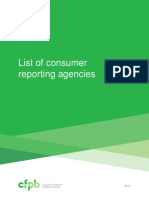 CFPB List Consumer Reporting Agencies