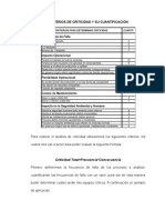 Criterios de Criticidad y Su Cuantificación Mantenimiento Preventivo