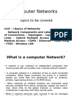 Computer Networks: Topics To Be Covered