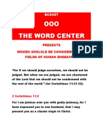 OOO The Word Center: Presents Women Sholuld Be Considerd in All Fields of Human Endeavors